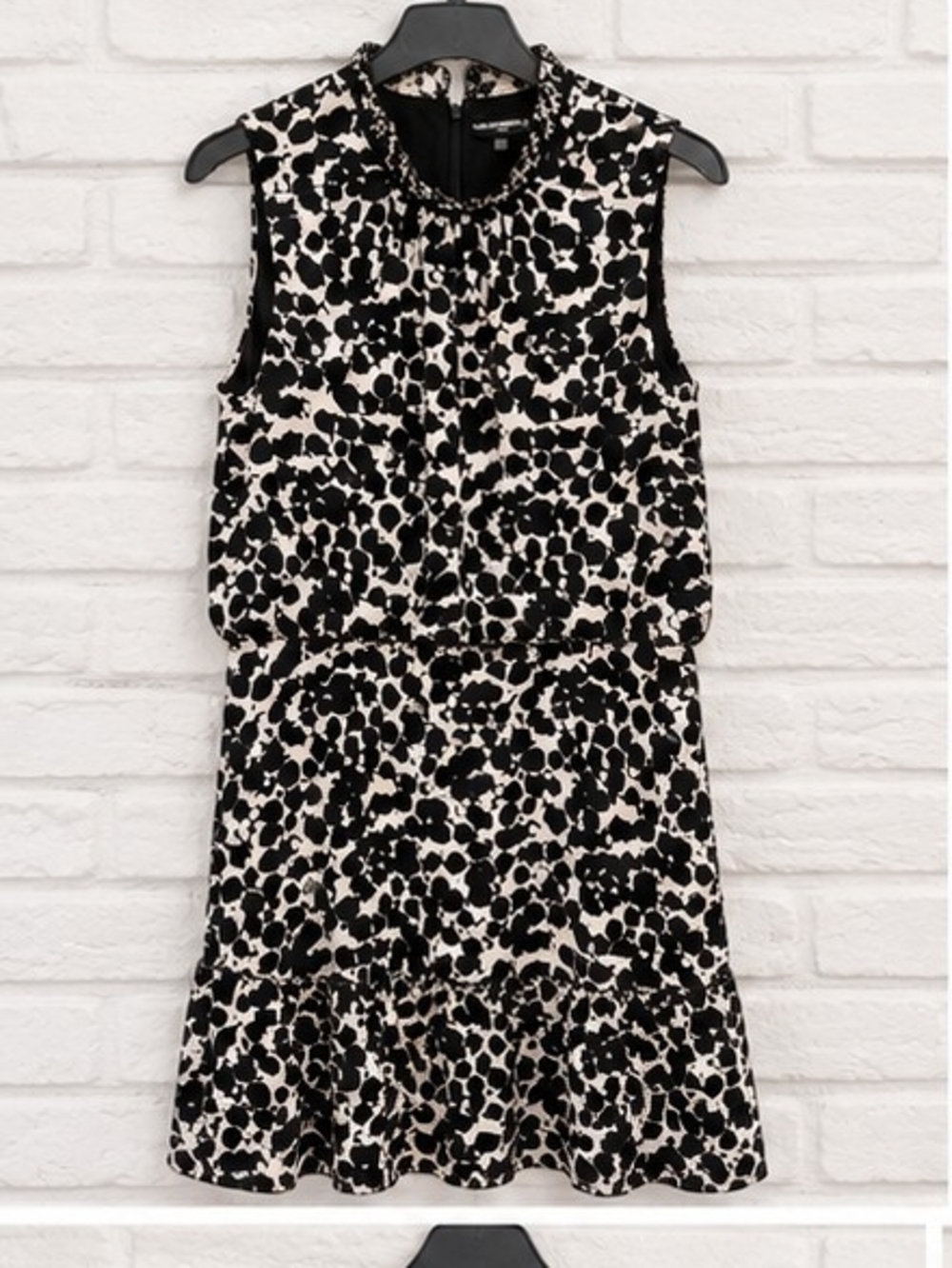 Karl Lagerfeld Black and White Sleeveless Printed Midi Dress
